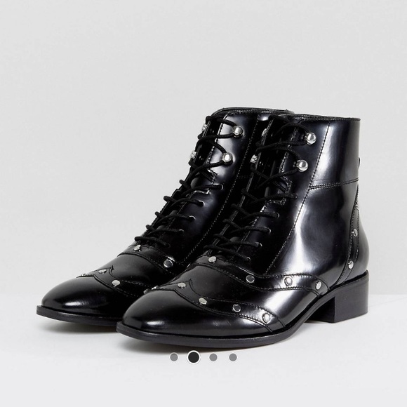 ASOS Lace Up Flat Boots - Picture 7 of 8